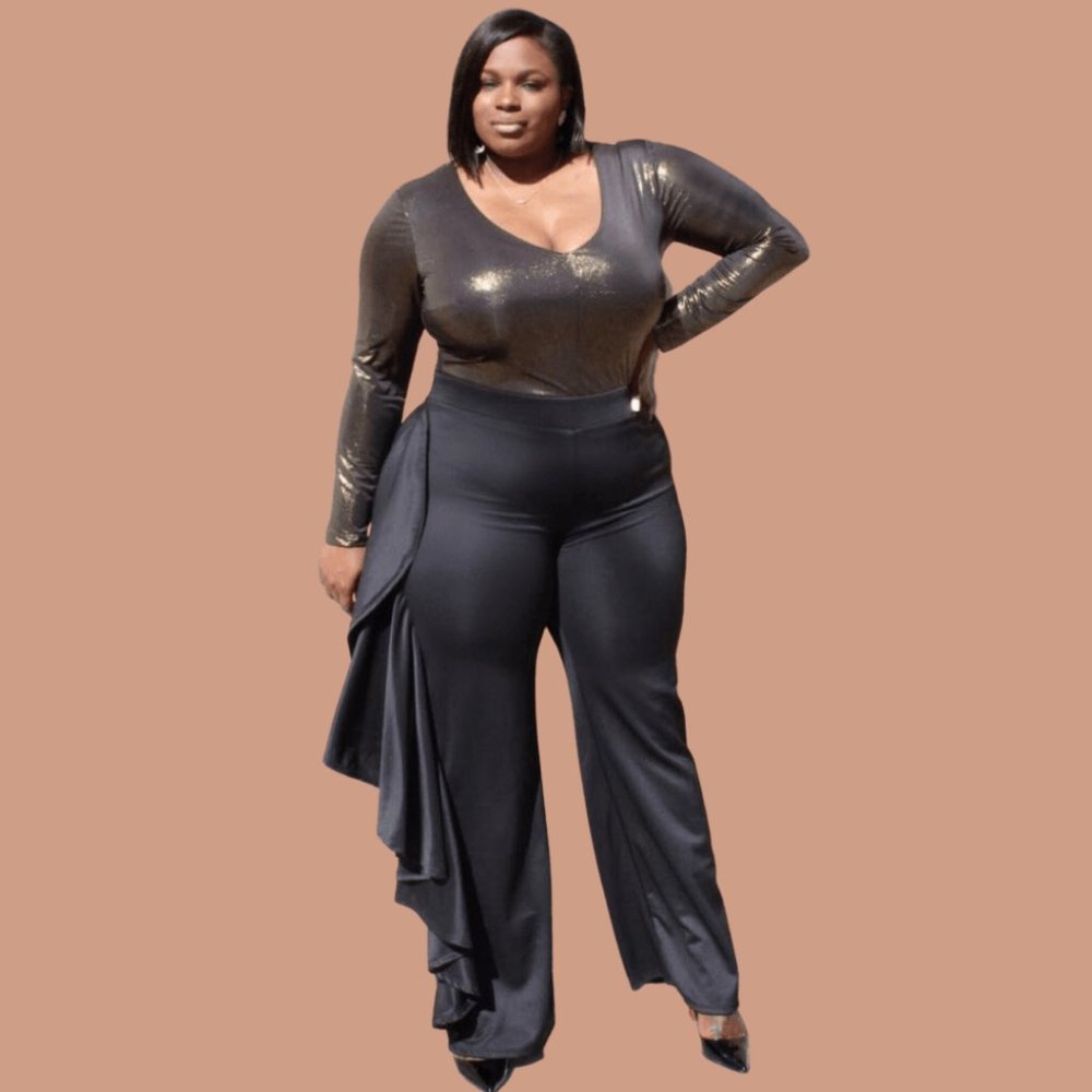 Side Ruffle Pants